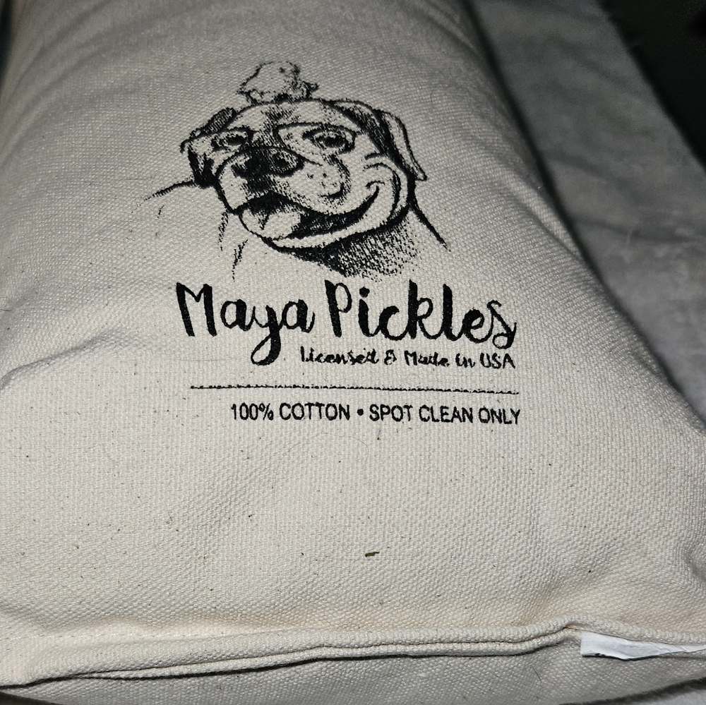Maya Pickles Cotton Pillow in Black and Cream - Picture 4 of 4